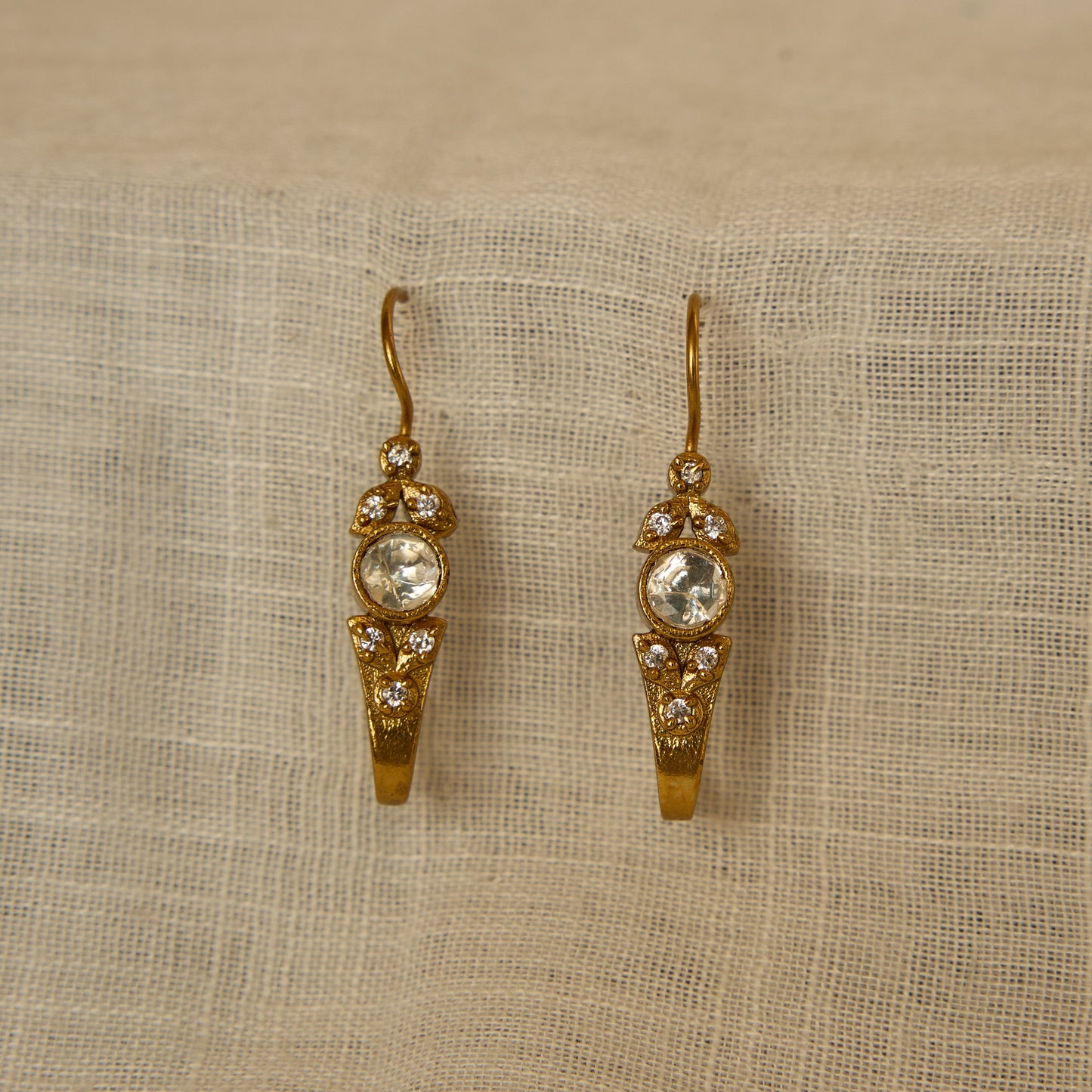 Crystal Fish Hook Drop Earrings
