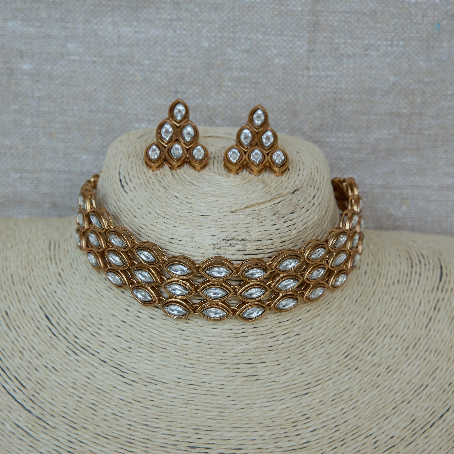 Polki Layered Choker Necklace Set