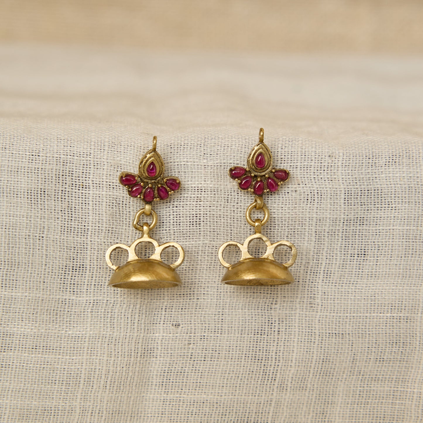 Ruby Mini Jhumki Earrings