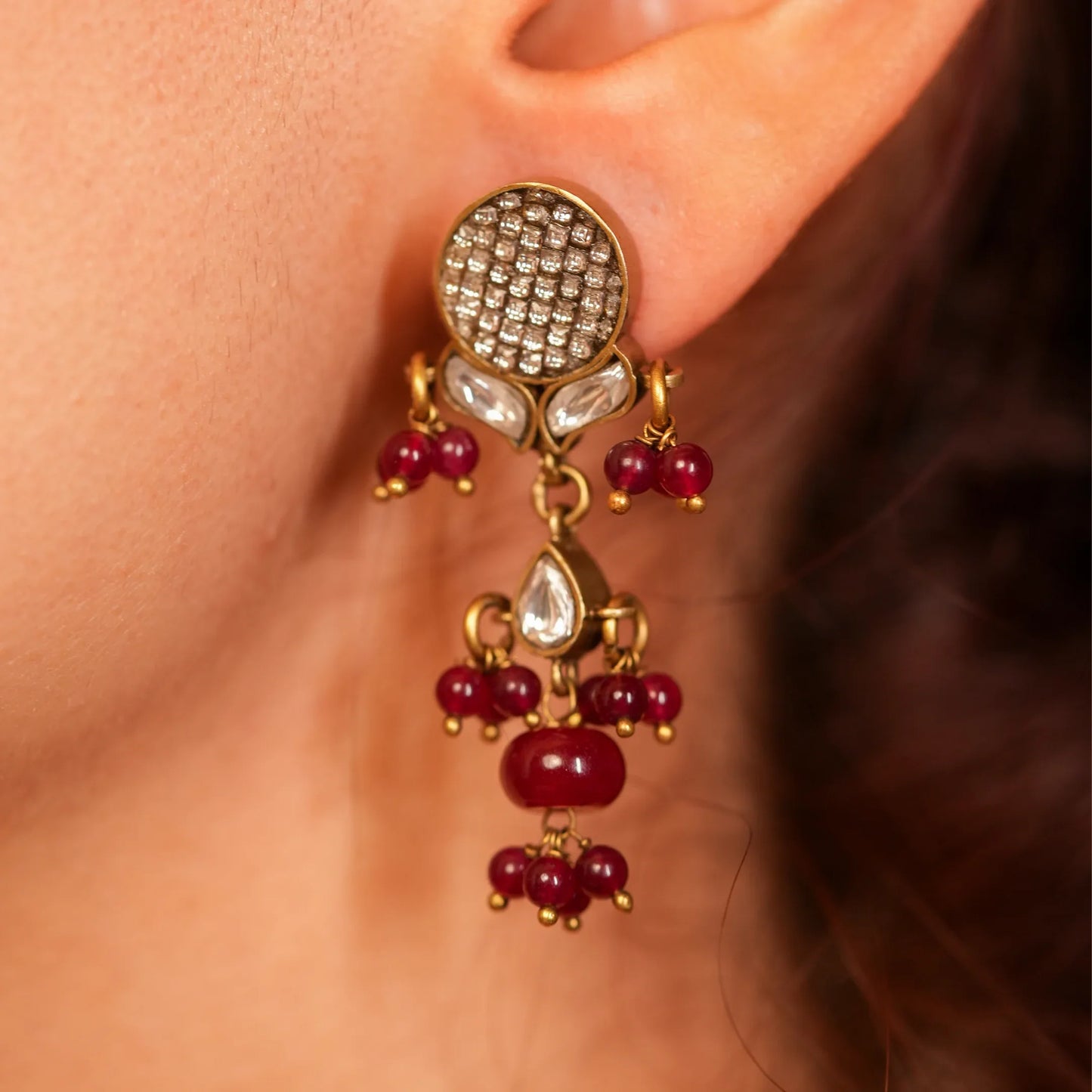 Emerald Ruby Polki Antique Choker Set - Malaiyyo