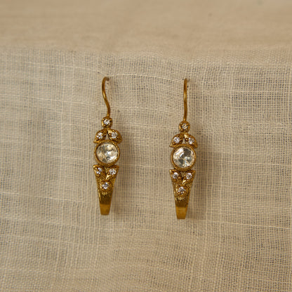 Crystal Fish Hook Drop Earrings