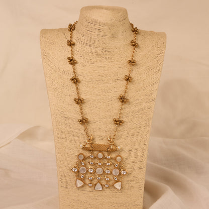 Jharokha Kundan Pearl Antique Gold Haar