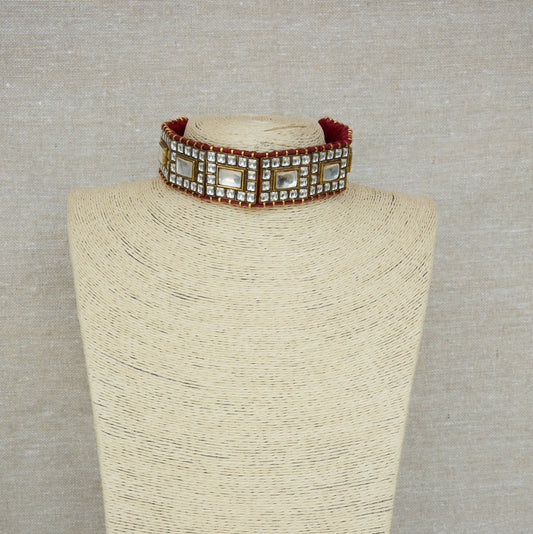 Square Polki Ethnic Choker Necklace
