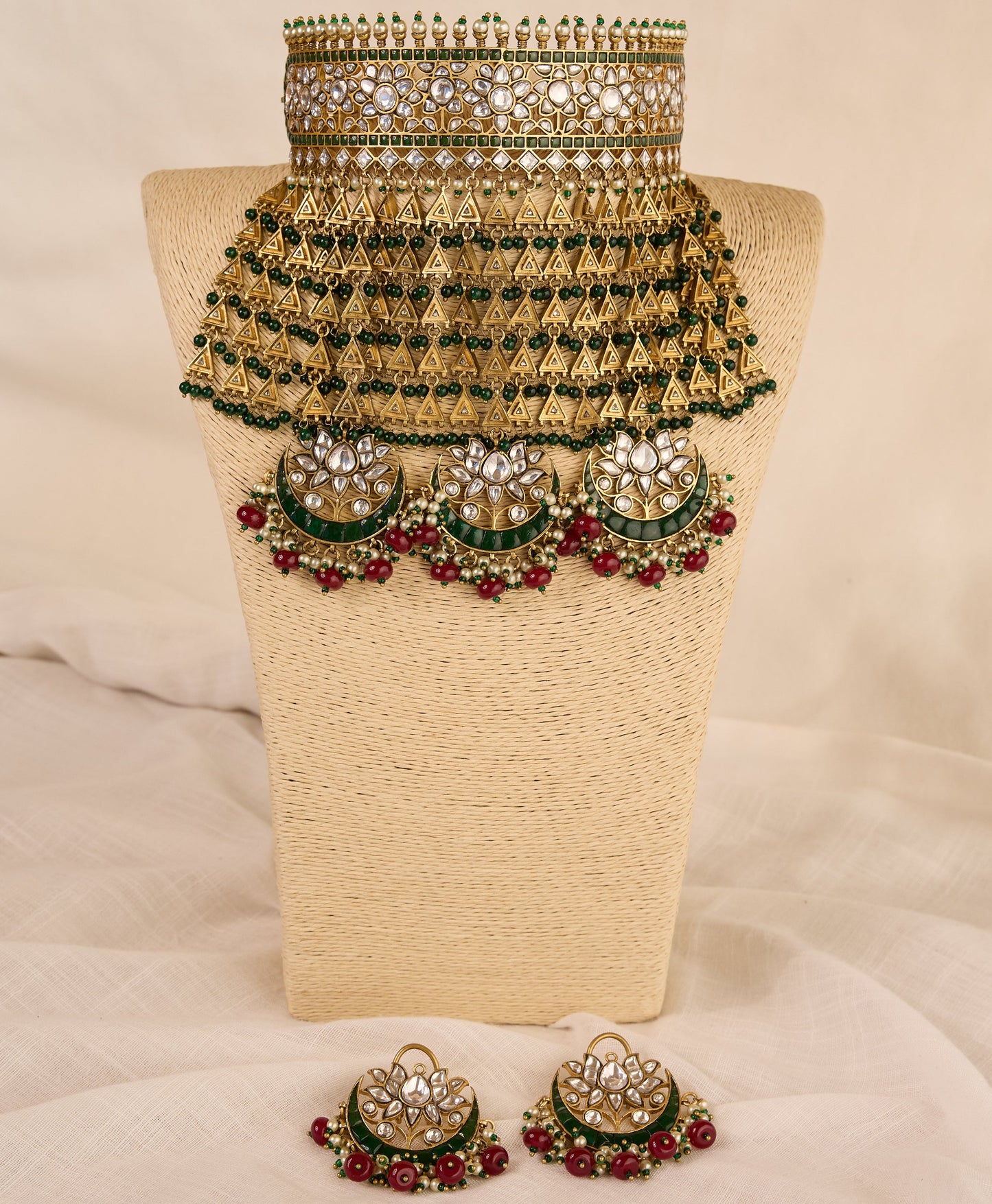 Ruby Polki Heritage Statement Necklace Set