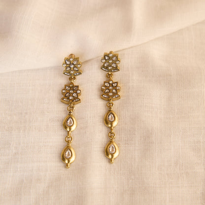 Polki Floral Drop Earrings