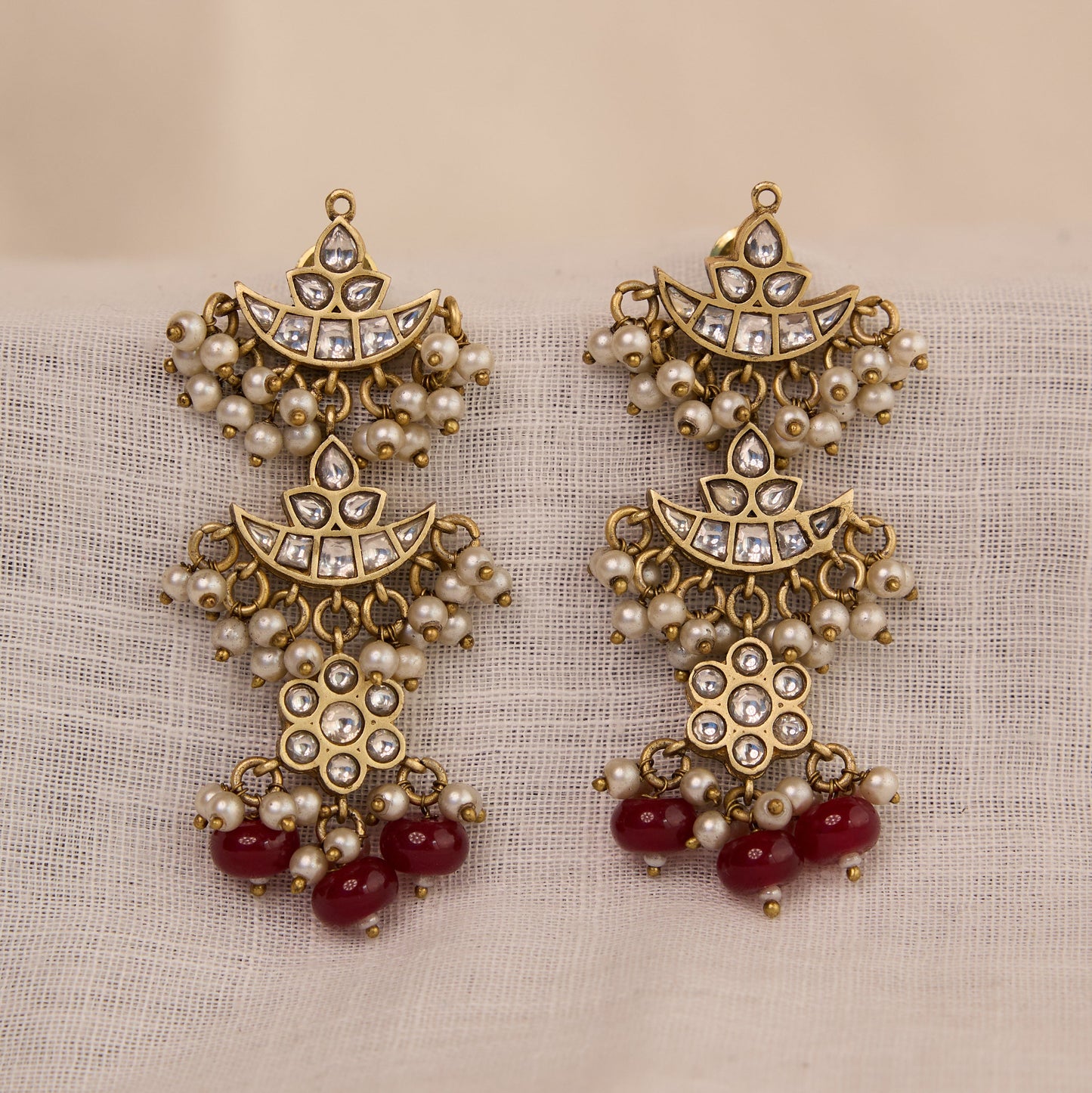 Ruby Polki Bridal Cascade Choker Set