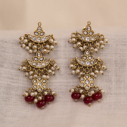 Ruby Polki Bridal Cascade Choker Set