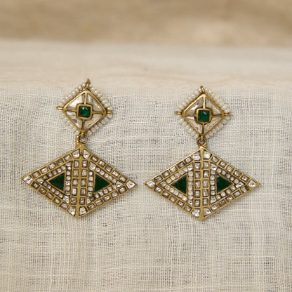 Mosaic Kite Polki Statement Earrings