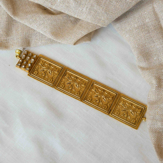 Sheesh Mahal Polki Antique Gold Choker